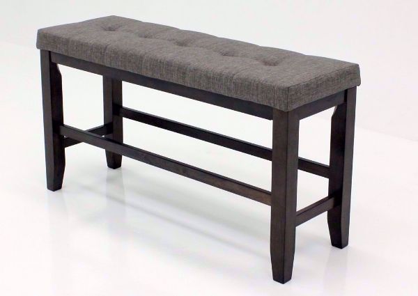 Dark Gray Bardstown Bar Height Dining Bench at an Angle | Home Furniture Plus Mattress