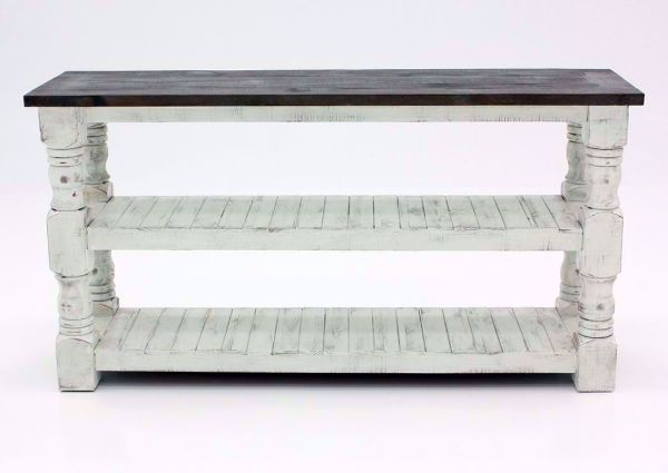 White Two-Tone Martha Sofa/Console Table Facing Front | Home Furniture Plus Mattress
