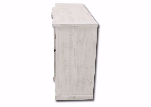 Distressed White and Ash Brown Winston TV Stand Side View | Home Furniture Plus Bedding