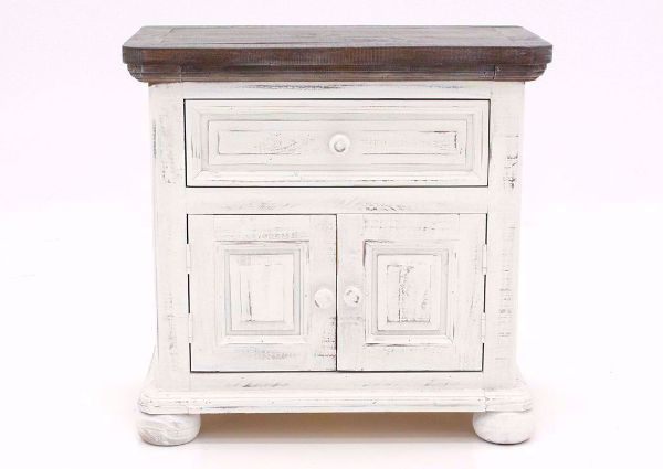 Rustic White Allie Nightstand Facing Front | Home Furniture Plus Mattress
