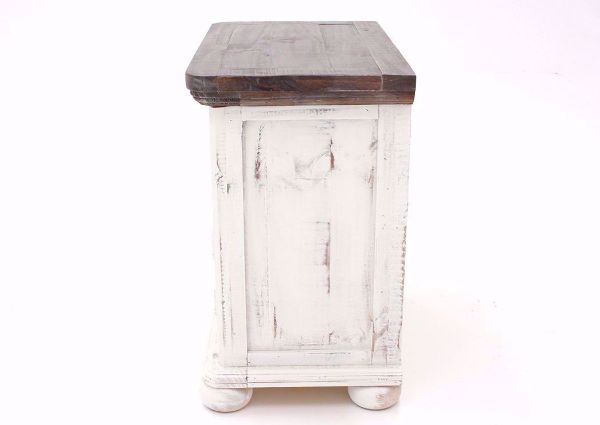 Distressed White Allie Nightstand Showing the Side View | Home Furniture Plus Mattress