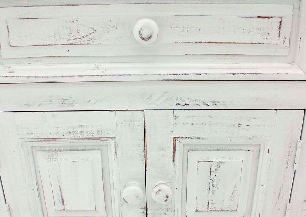 Distressed White Allie Nightstand Showing the Front Detail | Home Furniture Plus Mattress