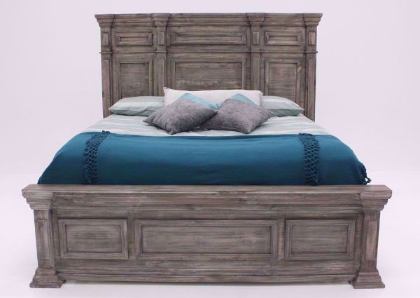 Weathered Gray Maverick Queen Size Bed Facing Front | Home Furniture Plus Bedding