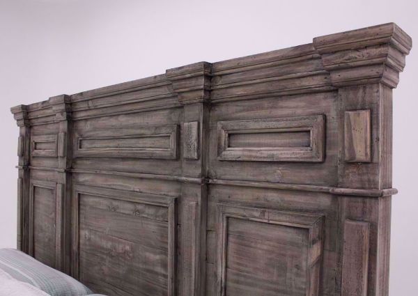 Weathered Gray Maverick Queen Size Bed Showing the Headboard at an Angle | Home Furniture Plus Bedding