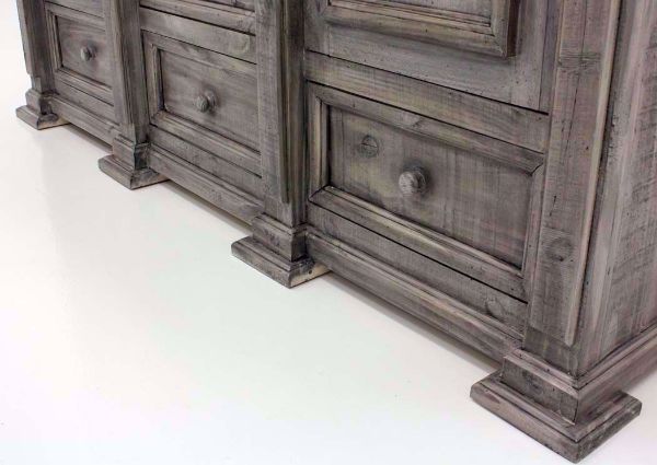 Weathered Gray Maverick Dresser with Mirror Showing the Foot and Base Detail | Home Furniture Plus Bedding