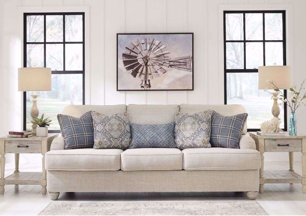 Open Sofa Bed on the Off White Traemore Sleeper Sofa by Ashley Furniture, Room View, Sofa Headon | Home Furniture Plus Bedding