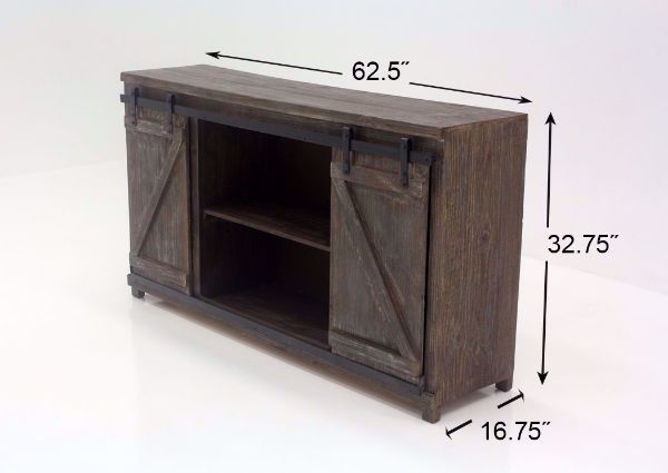 Braxton TV Stand, Barnwood Brown, Dimensions | Home Furniture Plus Bedding