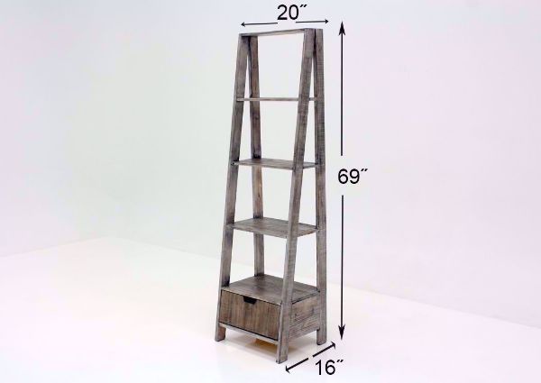 Rustic Gray Ladder Bookcase Dimensions | Home Furniture Plus Bedding