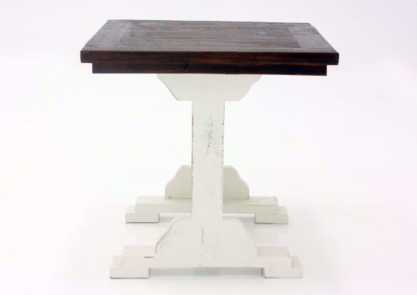 Two-Tone White and Brown Mandalay End Table Side View | Home Furniture Plus Bedding