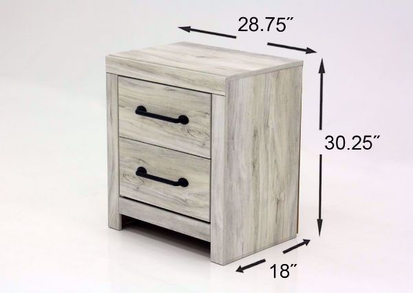 White Cambeck Bedroom Set by Ashley Furniture Showing the Nightstand Dimensions | Home Furniture Plus Mattress