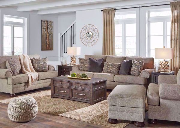Tan Kananwood Sofa Set by Ashley Furniture in a Room Setting | Home Furniture Plus Bedding