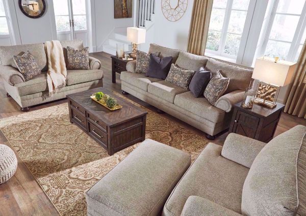 Tan Kananwood Sofa Set by Ashley Furniture in a Room Setting Mood Shot | Home Furniture Plus Bedding