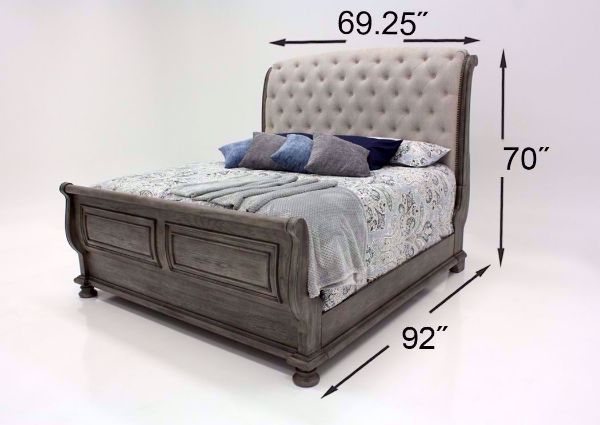 Gray Pecan Lake Way Bedroom Set Showing the Queen Size Bed Dimensions | Home Furniture Plus Mattress Store