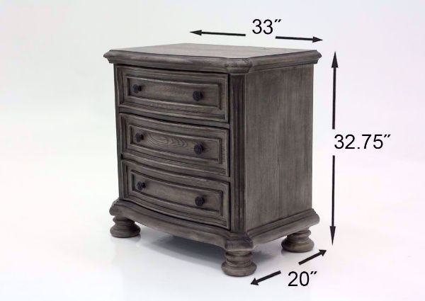 Gray Pecan Lake Way Bedroom Set Showing the Nightstand Dimensions | Home Furniture Plus Mattress Store