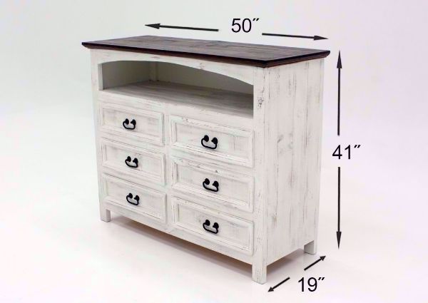 Rustic White Mansion TV or Media Chest of Drawers Dimensions | Home Furniture Plus Mattress