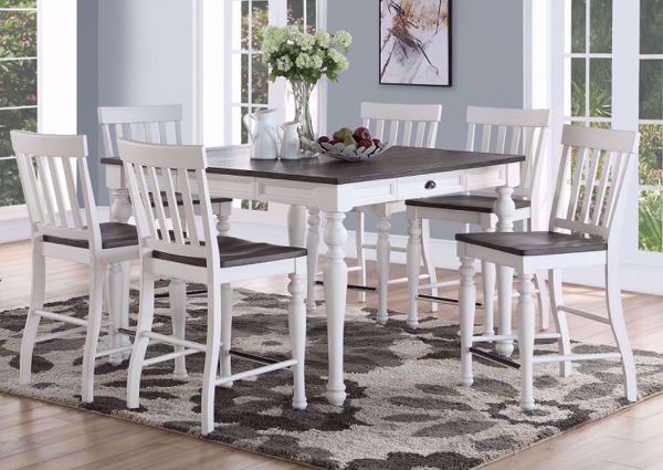 White Two-Tone Joanna Dining Table and Chair Set in a Room Setting | Home Furniture Plus Bedding