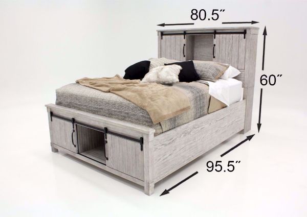 Distressed White Scott King Size Storage Bed by Elements Dimensions | Home Furniture Plus Mattress