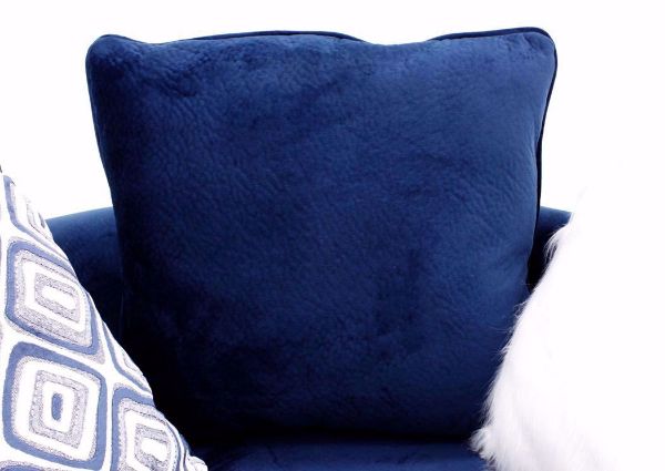 Navy Groovy Swivel Chair by Albany Showing the Blue Pillow | Home Furniture Plus Mattress