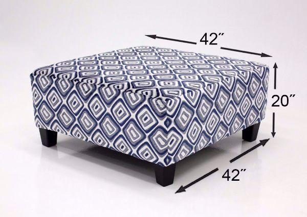Navy Patterned Groovy Ottoman by Albany Dimensions | Home Furniture Plus Mattress