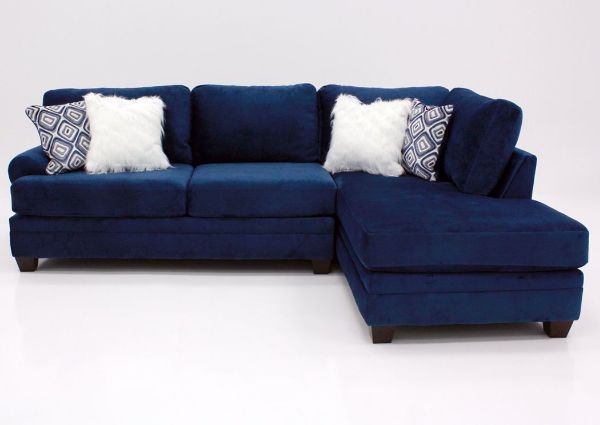 Navy Groovy Chaise Sectional Sofa by Albany Facing Front | Home Furniture Plus Mattress
