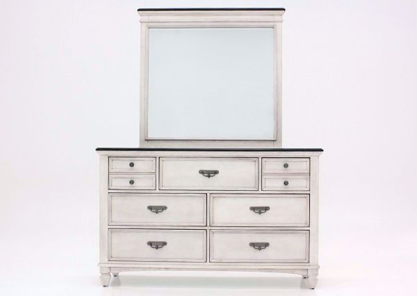 Off White Sawyer Dresser with Mirror by Crownmark Facing Front | Home Furniture Plus Mattress