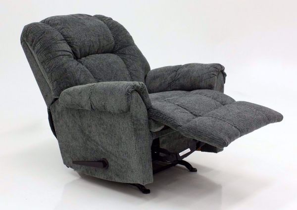 Slate Gray Ruben Rocker Recliner by Franklin at an Angle in a Fully Reclined Position | Home Furniture Plus Mattress
