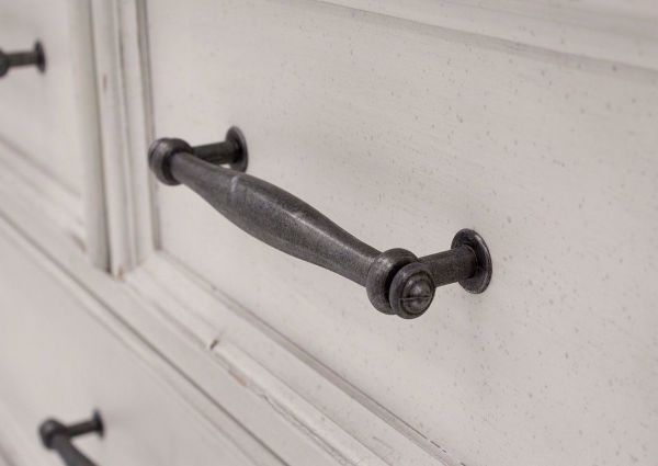 Close Up of the Drawer Pull on the White Kanwyn Dresser by Ashley Furniture | Home Furniture Plus Bedding