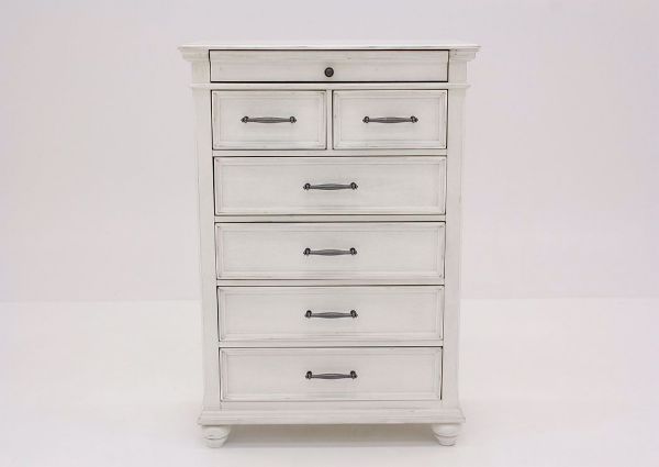 Distressed White Kanwyn Chest of Drawers by Ashley Facing Front | Home Furniture Plus Mattress