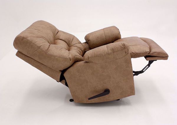 Brown Marshall Rocker Recliner by Franklin Showing the Side View Fully Reclined | Home Furniture Plus Mattress