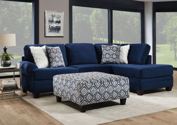 Picture of Groovy Chaise Sectional Sofa - Navy Blue