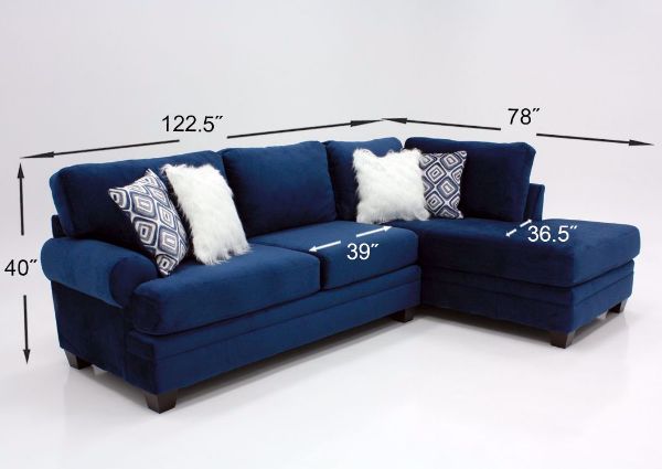 Navy Groovy Chaise Sectional Sofa by Albany Dimensions | Home Furniture Plus Mattress