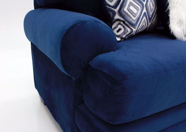 Navy Groovy Chaise Sectional Sofa by Albany Showing the Rolled Arms | Home Furniture Plus Mattress