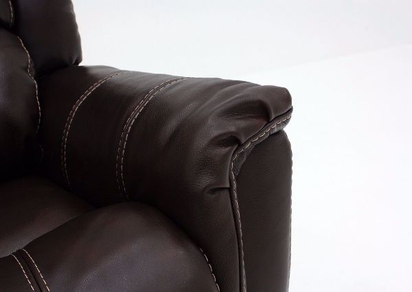 Chocolate Brown Mercury Swivel Glider Recliner by Homestretch Showing the Padded Arm Detail | Home Furniture Plus Mattress