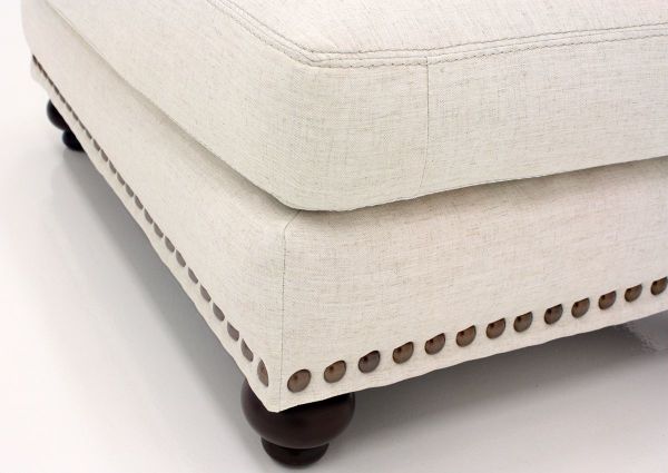 Off White Brinton Ottoman by Franklin Furniture Showing the Upholstery Detail, Made in the USA | Home Furniture Plus Bedding