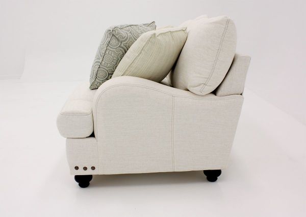 Off White Brinton Sofa by Franklin Furniture Showing the Side View, Made in the USA | Home Furniture Plus Bedding