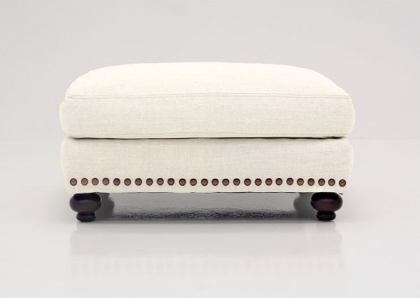 Off White Brinton Ottoman by Franklin Furniture Showing the Front View, Made in the USA | Home Furniture Plus Bedding