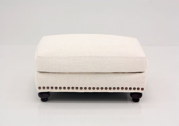 Off White Brinton Ottoman by Franklin Furniture Showing the Front, Made in the USA | Home Furniture Plus Bedding