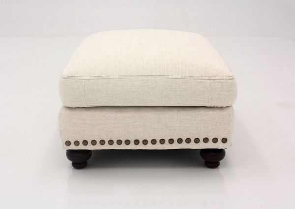 Off White Brinton Ottoman by Franklin Furniture Showing the Side View, Made in the USA | Home Furniture Plus Bedding
