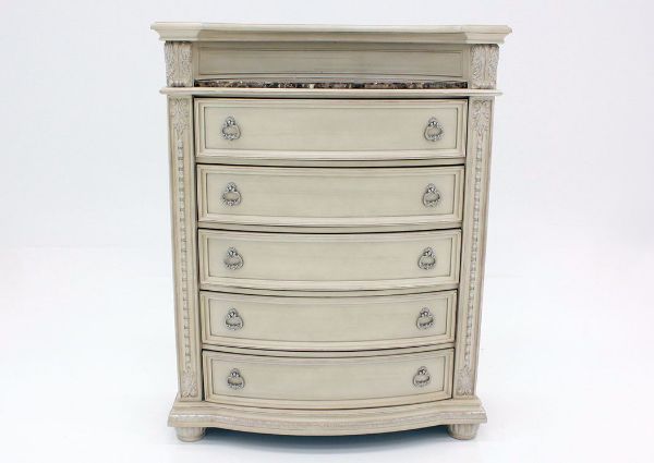 Antique White Stanley Chest of Drawers Facing Front | Home Furniture Plus Mattress
