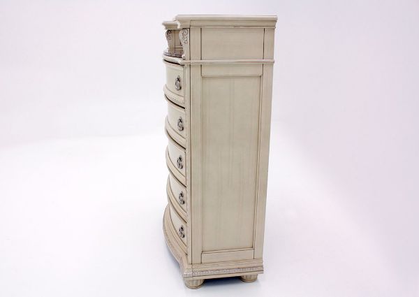 Antique White Stanley Chest of Drawers Showing the Side View | Home Furniture Plus Mattress