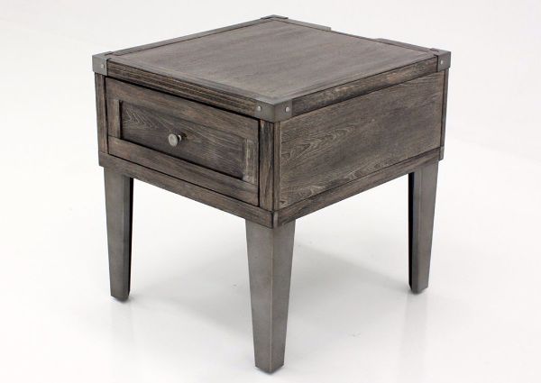 Side Angle View of the Chazney End Table by Ashley with 1 Drawer | Home Furniture Plus Bedding