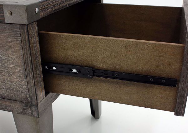 Close Up of  Drawer Glides on the Chazney End Table by Ashley with 1 Drawer | Home Furniture Plus Bedding
