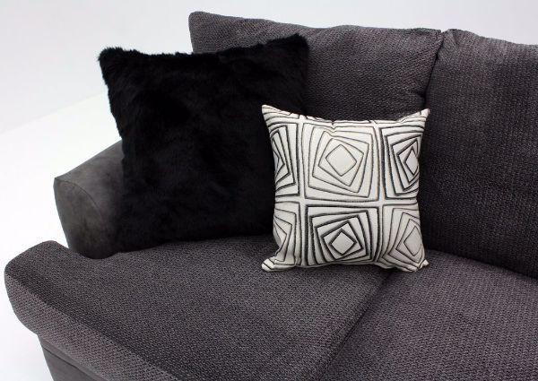 Gray Akan Sofa Showing Two of the Accent Pillows | Home Furniture Plus Bedding