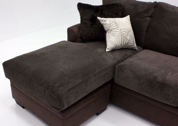 Brown Akan Sofa with Chaise at an Angle Showing the Chaise Close Up | Home Furniture Plus Bedding