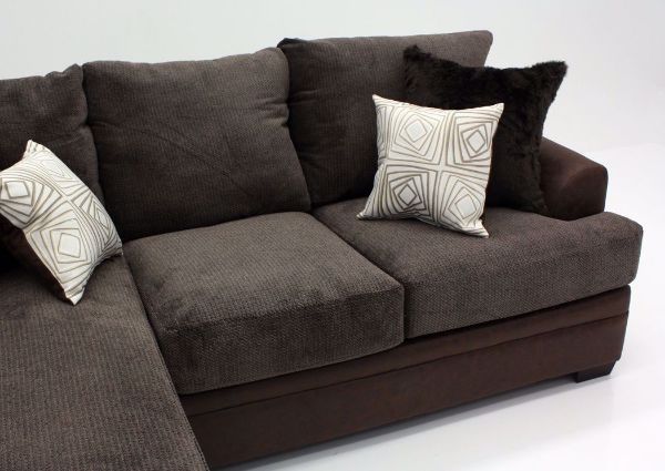 Brown Akan Sofa with Chaise at an Angle Showing the Loveseat | Home Furniture Plus Bedding