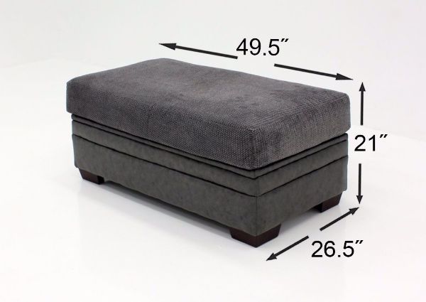 Gray Akan Storage Ottoman Dimensions | Home Furniture Plus Bedding
