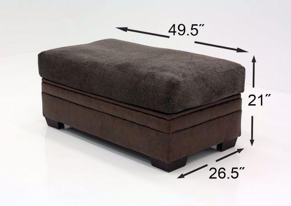 Brown Akan Storage Ottoman Dimensions | Home Furniture Plus Bedding