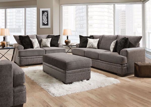 Gray Akan Living Room Set in a Room Setting | Home Furniture Plus Bedding