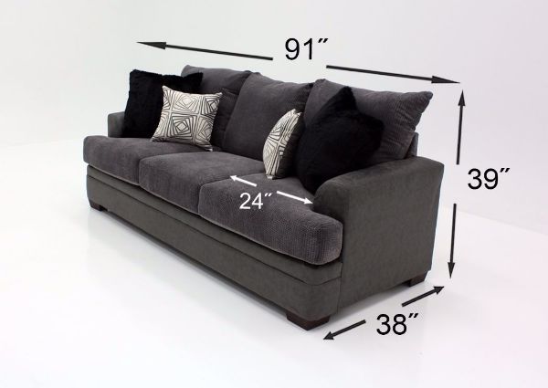 Gray Akan Sofa Dimensions | Home Furniture Plus Bedding