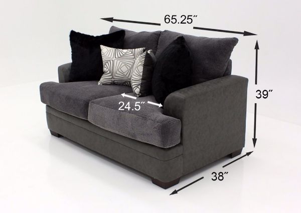 Gray Akan Loveseat Dimensions | Home Furniture Plus Bedding